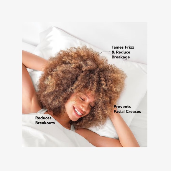 Kitsch Satin Pillowcase Ivory White - Picture 3 of 9